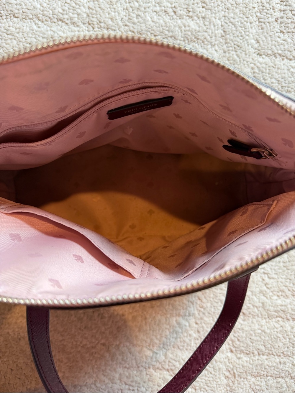 kate spade Pink and Burgundy Colorblock Dome Satchel-NO SHOULDER STRAP available - Picture 3 of 6